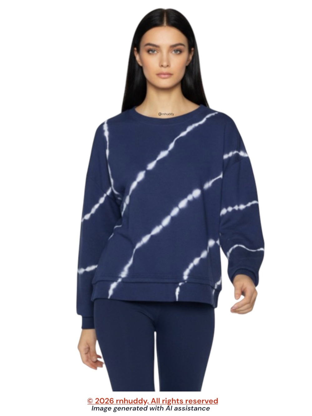 Athleta L navy white sundown 2.0 sweatshirt